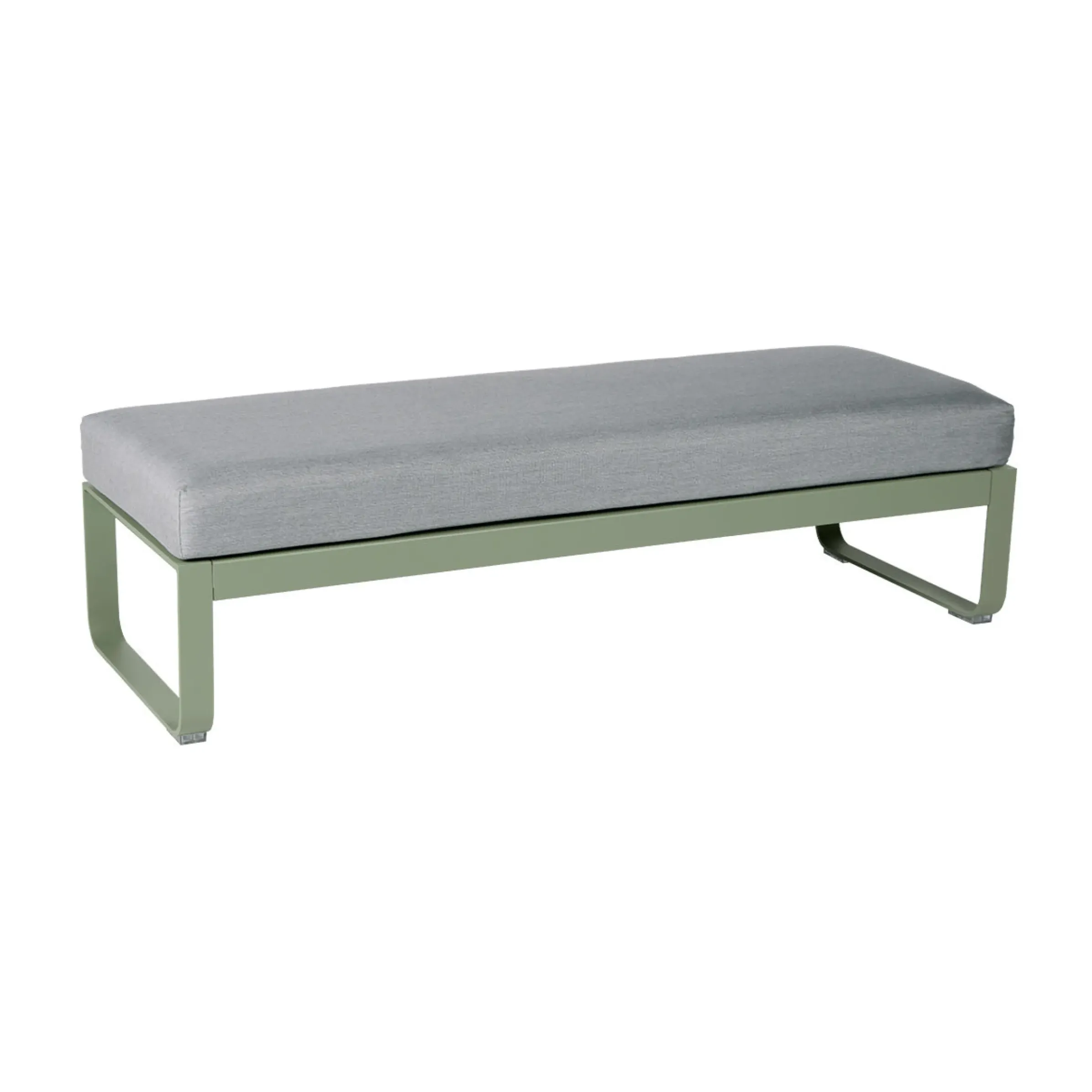 Banc Rembourre Bellevie Tissu Gris / Table Basse (Coussin Amovible) - L 148 Cm / Gris Flanelle - Fermob
