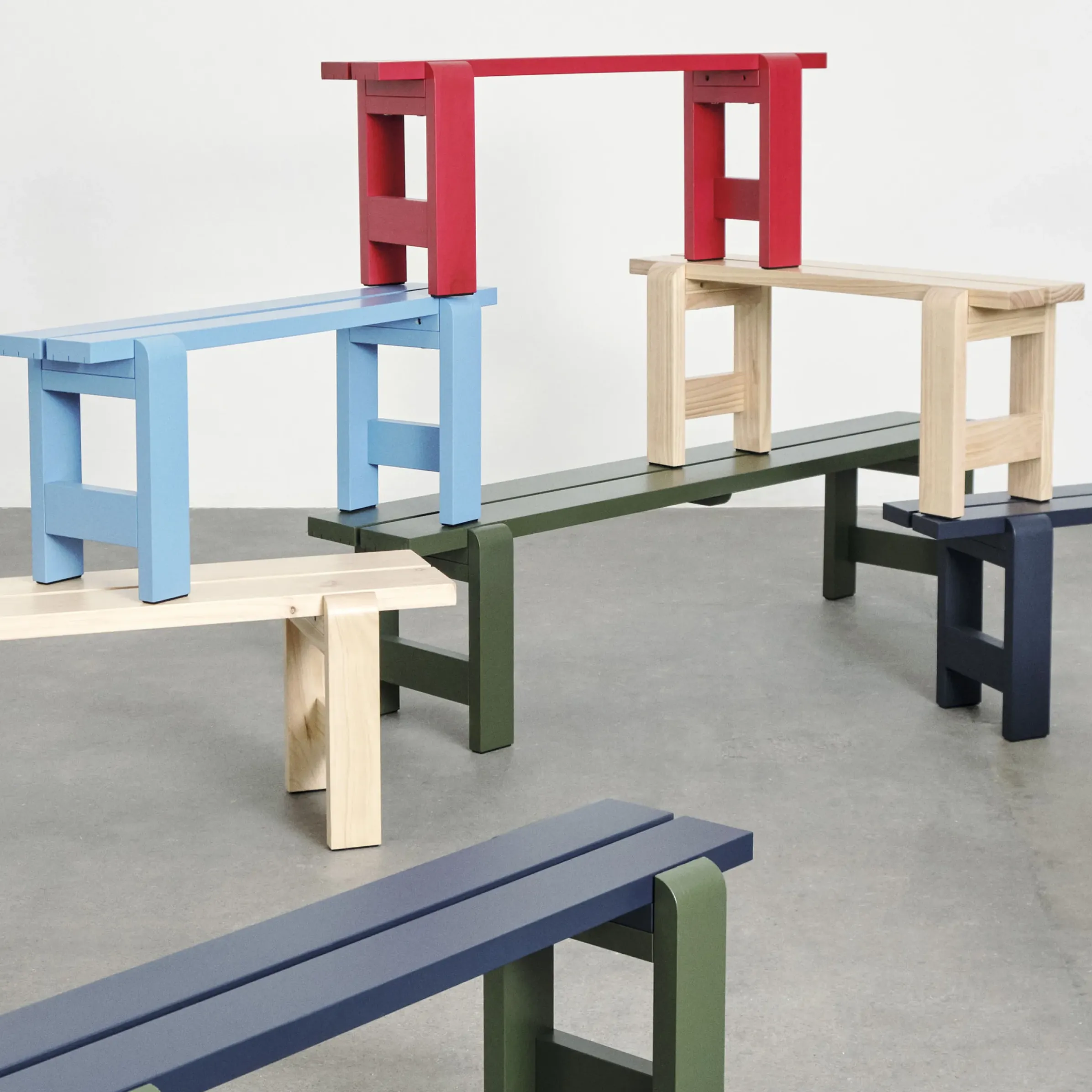 Banc Weekday Bois Bleu / L 111 Cm - Hay
