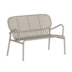 Banquette Week-End Metal Beige / Aluminium - L 114 Cm - Petite Friture
