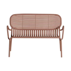 Banquette Week-End Metal Marron / Aluminium - L 114 Cm - Petite Friture