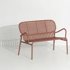 Banquette Week-End Metal Marron / Aluminium - L 114 Cm - Petite Friture