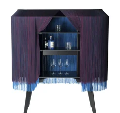 Bar Alpaga Tissu Bleu / Buffet - L 140 X H 150 Cm - Edition Limitee Numerotee - Ibride