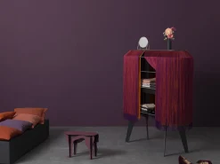 Bar Alpaga Tissu Rouge / Buffet - L 140 X H 150 Cm - Edition Limitee Numerotee - Ibride