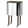 Bar Loud Miroir Bois Naturel / Roulettes - 60 X 39 X H 99 Cm - Northern