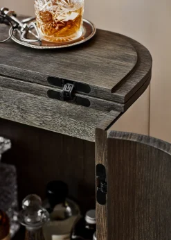 Bar Loud Miroir Bois Naturel / Roulettes - 60 X 39 X H 99 Cm - Northern