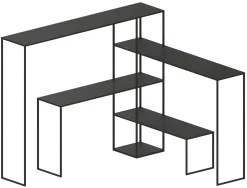 Bibliotheque Easy Bridge Metal Noir / 4 Plateaux Modulables - H 141 Cm - Zeus