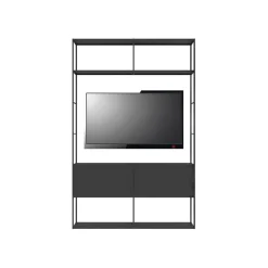 Bibliotheque Easy Irony Tv Metal Noir / Compo E - L 146 X H 226 Cm - Zeus