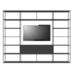 Bibliotheque Easy Irony Tv Metal Noir /Compo F - L 292 X H 226 Cm - Zeus