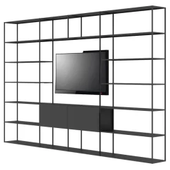 Bibliotheque Easy Irony Tv Metal Noir /Compo F - L 292 X H 226 Cm - Zeus