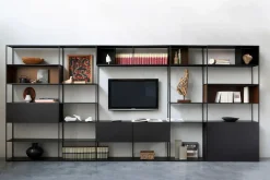 Bibliotheque Easy Irony Tv Metal Noir /Compo F - L 292 X H 226 Cm - Zeus