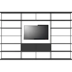 Bibliotheque Easy Irony Tv Metal Noir /Compo G - L 352 X H 226 Cm - Zeus