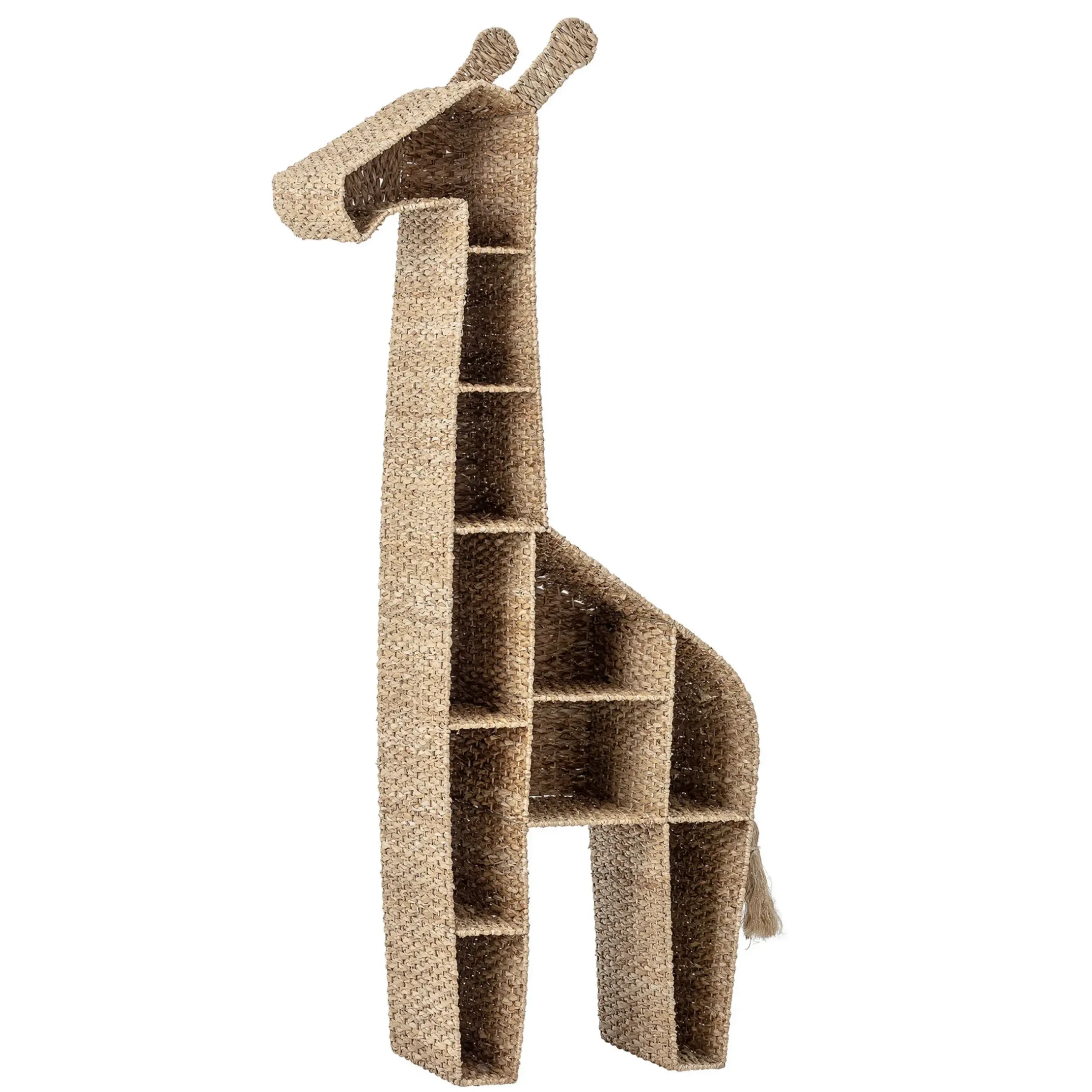 Bibliotheque Girafe Fibre Vegetale Beige Bois/ A Poser - L 46 X H 148 Cm - Bloomingville