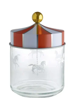 Bocal Hermetique Circus Metal Verre Blanc Rouge Transparent / 75 Cl - Verre & Metal - Alessi