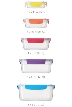 Boite Hermetique Nest Lock Plastique Multicolore / Set De 5 Emboitables - Multi-Tailles - Joseph Joseph
