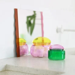 Boite Puffy Verre Multicolore / O 13.5 X H 12 Cm - Verre - & Klevering