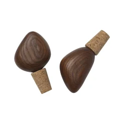 Bouchon Cairn Bois Naturel / Pour Bouteille De Vin - Set De 2 / Frene Fsc - Ferm Living