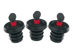 Bouchon On/Off Plastique Rouge Noir Lot De 3 - L'Atelier Du Vin