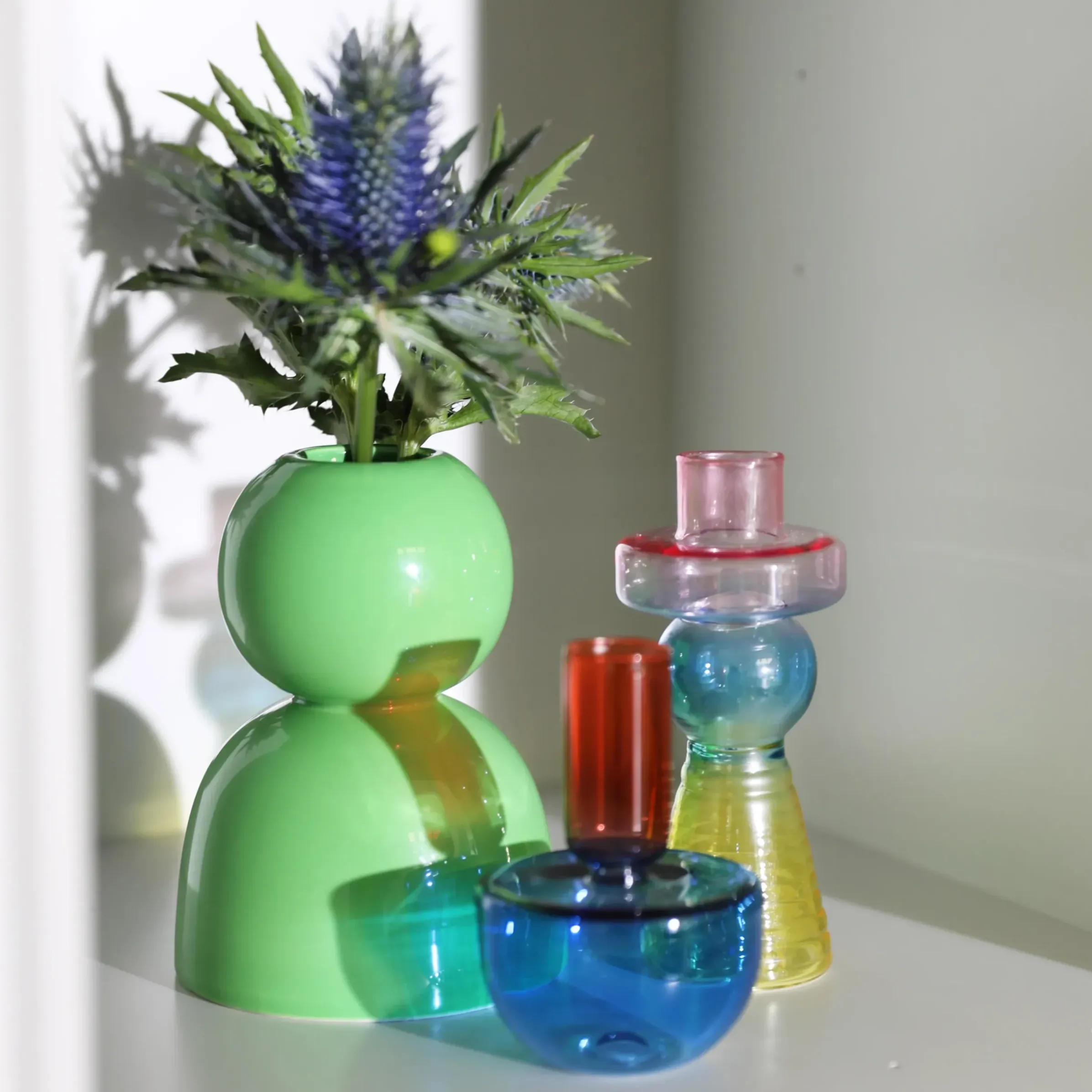 Bougeoir Jumble Verre / O 6 X H 13,5 Cm - Verre - & Klevering