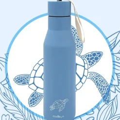 Bouteille Isotherme Tortue Luth Metal Bleu / 0,5 L - Protection Des Especes Menacees - Cookut