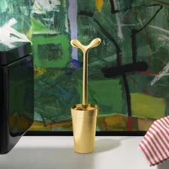 Brosse Wc Merdolino Gold Plastiquemetal / Alessi 100 Values Collection - Edition Limitee - Alessi
