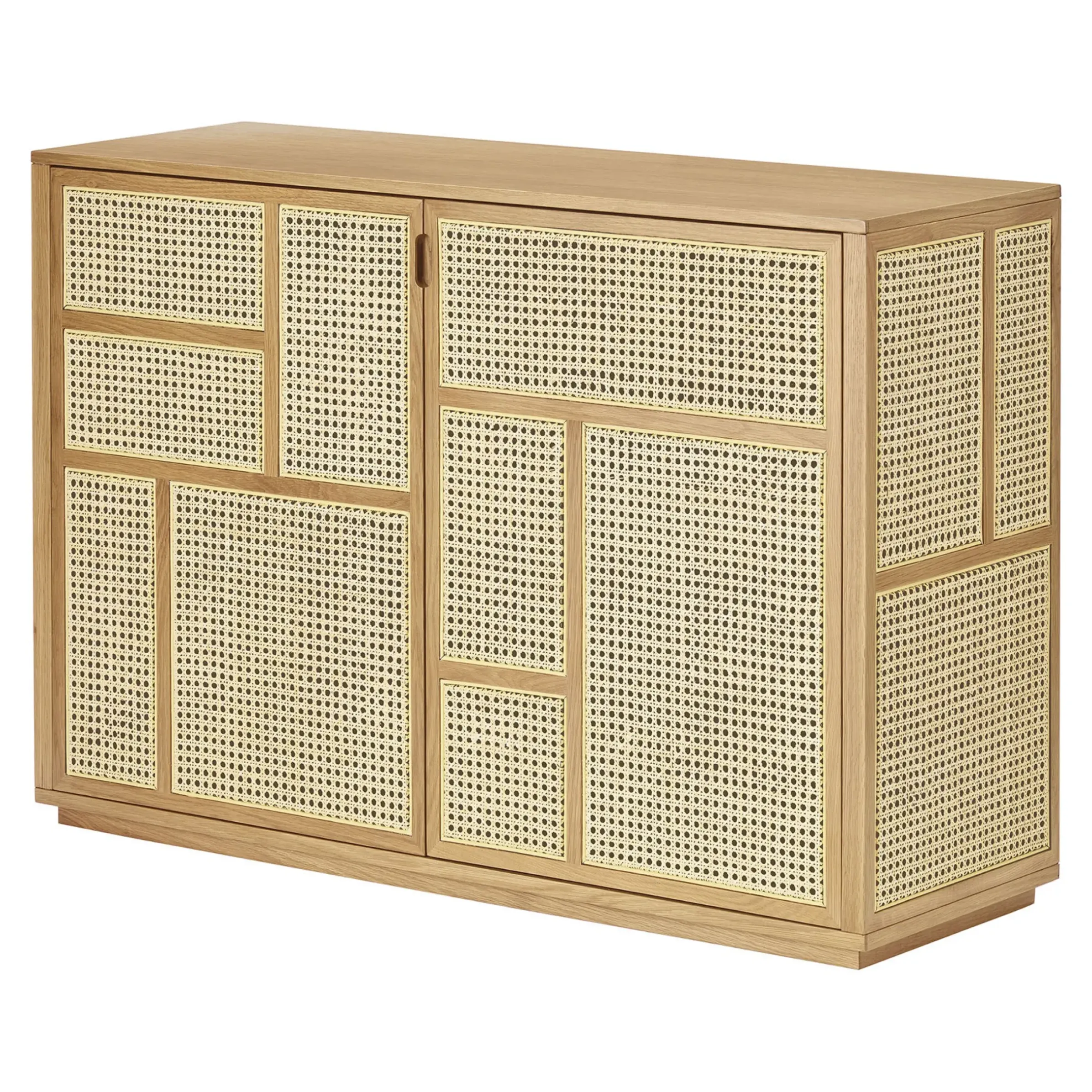 Buffet Air Bois Naturel / Meuble Tv - Cannage Rotin - L 120 X H 81 Cm - Design House Stockholm