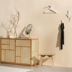Buffet Air Bois Naturel / Meuble Tv - Cannage Rotin - L 120 X H 81 Cm - Design House Stockholm