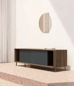 Buffet Gabin Gris Bois Naturel / Meuble Tv - L 162 - Harto
