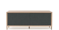 Buffet Gabin Metal Gris Bois Naturel / Meuble Tv - L 122 Cm - Harto