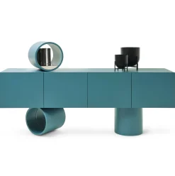 Buffet Giunone N°2 Bois/ L 220 Cm -  Laque / Avec Cylindre Décoratif - Mogg