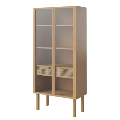 Buffet Haut Cana High Fibre Vegetale Bois Naturel / L 82 X H 172 Cm - Cannage Rotin - Bolia