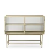 Buffet Haze Metal Verre Beige / L 110 X H 90 Cm / 2 Portes Verre Cannele - Ferm Living