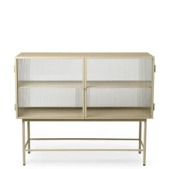 Buffet Haze Metal Verre Beige / L 110 X H 90 Cm / 2 Portes Verre Cannele - Ferm Living