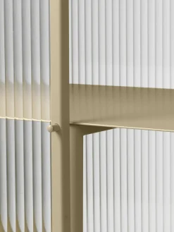 Buffet Haze Metal Verre Beige / L 110 X H 90 Cm / 2 Portes Verre Cannele - Ferm Living