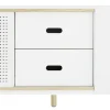 Buffet Kabino Metal Blanc Bois Naturel / Meuble Tv - L 162 Cm - Tiroirs - Normann Copenhagen