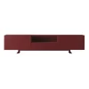Buffet Luxor Metal Bois Rouge Violet / 2 Portes, Niche Ouverte & Tiroir - L 270 X H 66 Cm - Cappellini