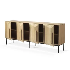 Buffet Stairs Bois Naturel / Chene Massif - L 200 Cm / 4 Portes - Ethnicraft