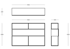 Buffet Tristano Metal/ Avec Eclairage Led - L 150 X H 103 Cm - Zeus