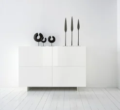 Buffet Uni Metal Bois / 4 Portes - L 180 X H 122 Cm - Cappellini