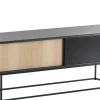 Buffet Virka Low Noir Bois Naturel / Meuble Tv - L 120 X H 47 Cm - Woud