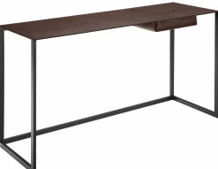 Bureau Calamo Cuir Marron / Console - Cuir Sellier - L 130 Cm - Zanotta