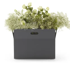 Cache-Pot Giardinetto Large Metal Gris Noir / 76 X 43 X H 55 Cm - Acier - Cinna