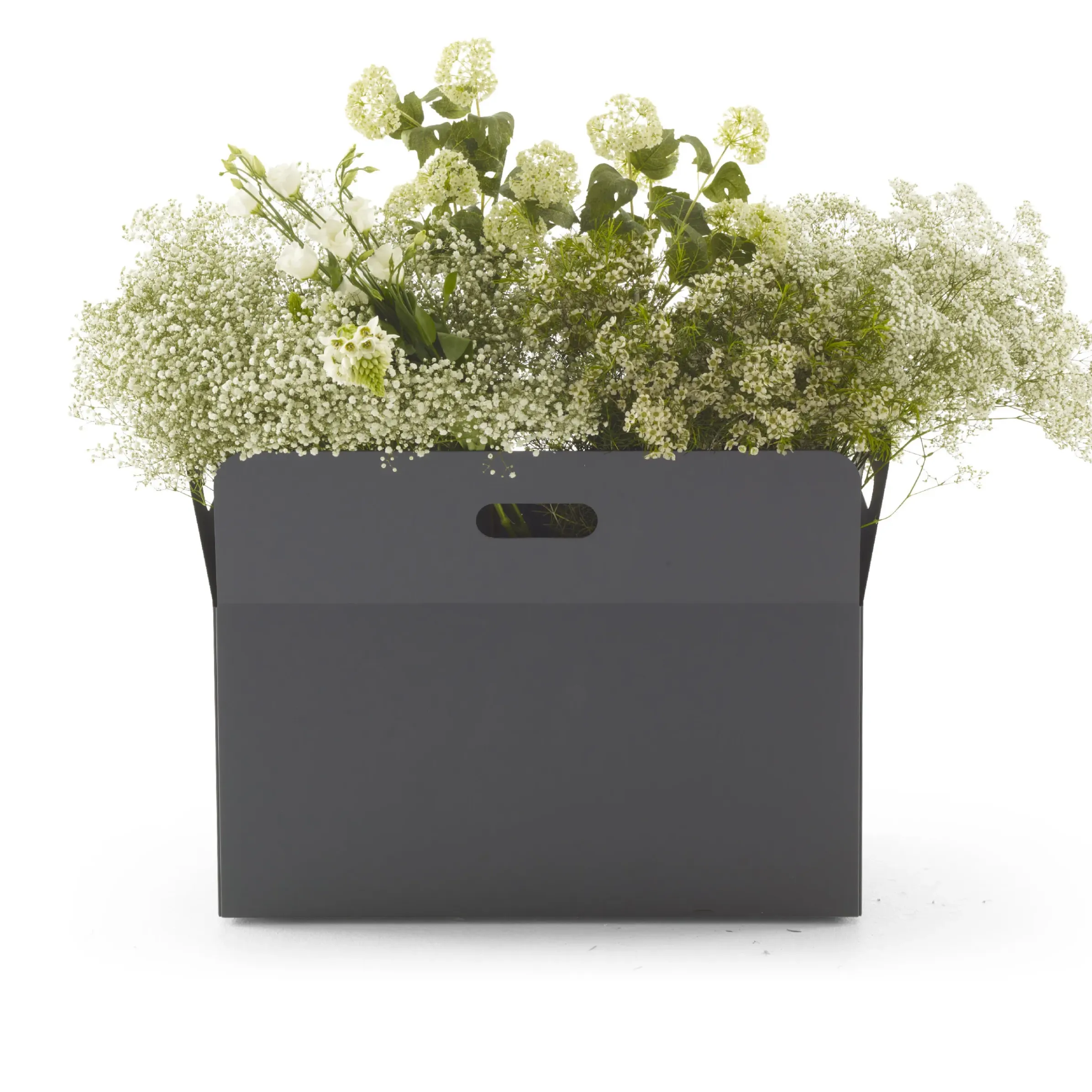 Cache-Pot Giardinetto Large Metal Gris Noir / 76 X 43 X H 55 Cm - Acier - Cinna