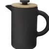 Cafetiere A Piston Theo Ceramique Noir Bois Naturel / 0,8L - Gres & Bambou - Stelton