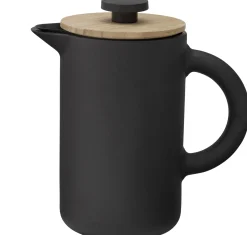Cafetiere A Piston Theo Ceramique Noir Bois Naturel / 0,8L - Gres & Bambou - Stelton
