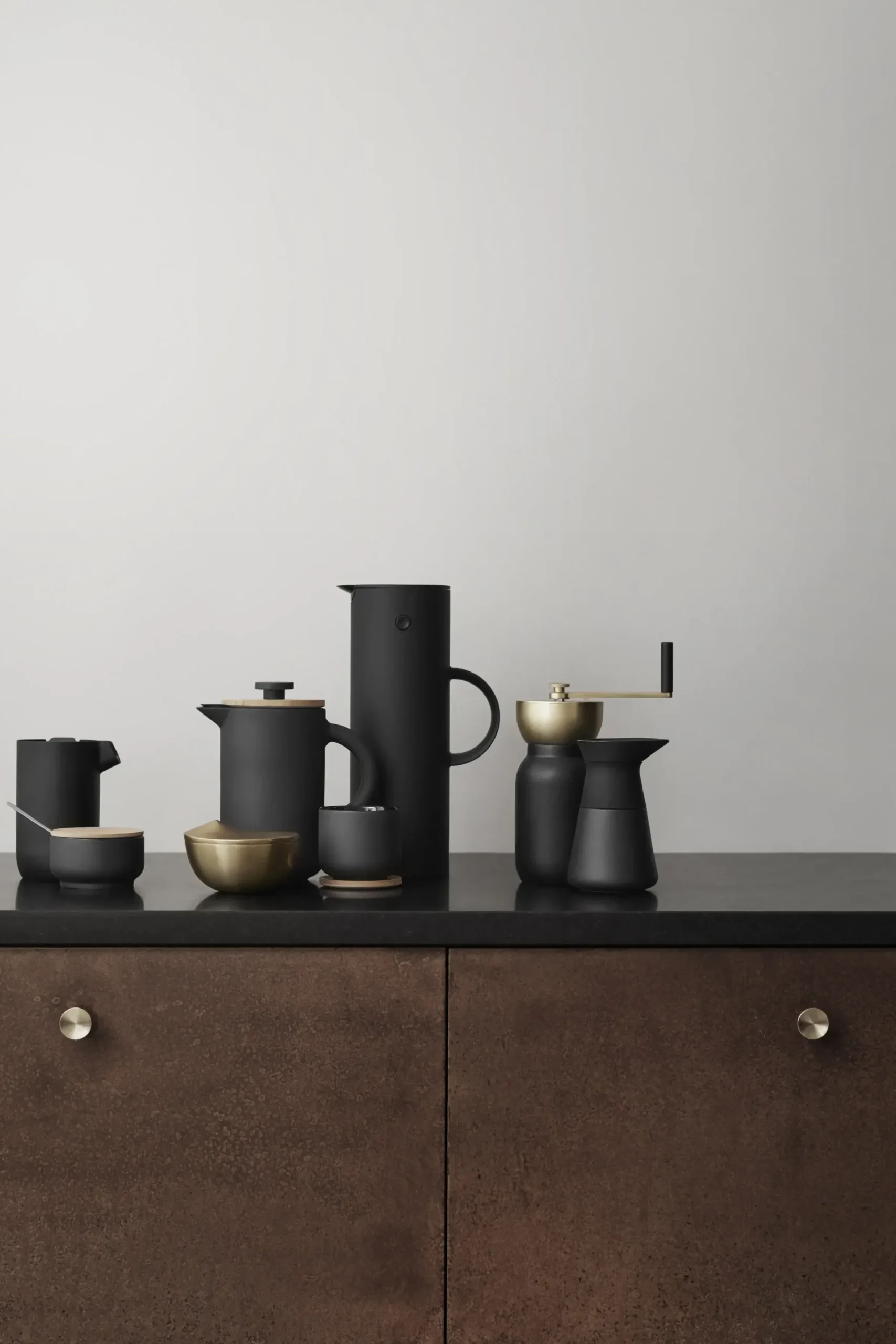 Cafetiere A Piston Theo Ceramique Noir Bois Naturel / 0,8L - Gres & Bambou - Stelton
