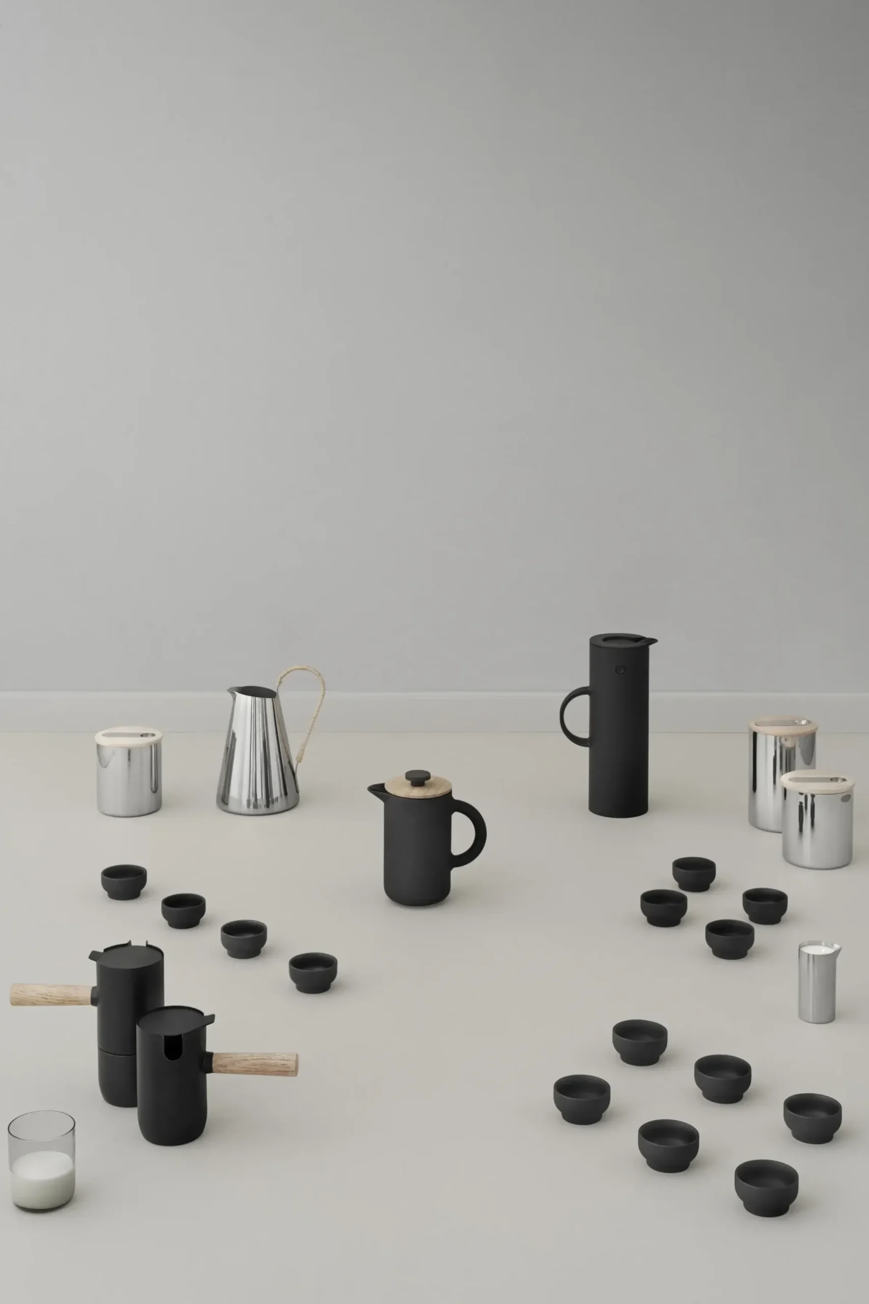 Cafetiere A Piston Theo Ceramique Noir Bois Naturel / 0,8L - Gres & Bambou - Stelton