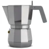 Cafetiere Italienne Moka Gris Argent Metal /6 Tasses - Alessi