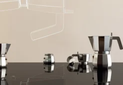 Cafetiere Italienne Moka Gris Argent Metal /6 Tasses - Alessi