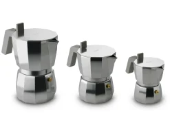 Cafetiere Italienne Moka Gris Argent Metal /6 Tasses - Alessi