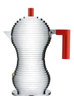 Cafetiere Italienne Pulcina Rouge Metal / Induction - 3 Tasses - Alessi